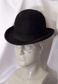 Antique Black Bowler Derby Hat~1800s 1900s Wild West Steam Punk 