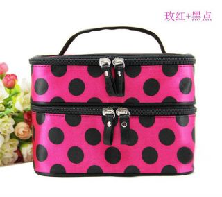   RETRO Dot Large Cosmetic Bag Set Large MAKEUP Bag/case Toiletry Bag