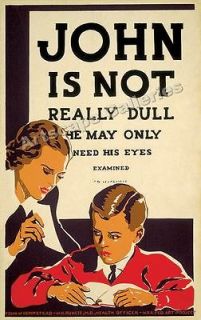 1936 John is Not Really Dull WPA Eye Chart Poster 24x38
