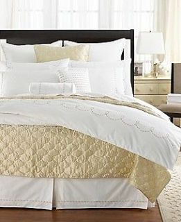   BARRY   Pearls White & Champagne Pearl Stitch Two King Pillowcases