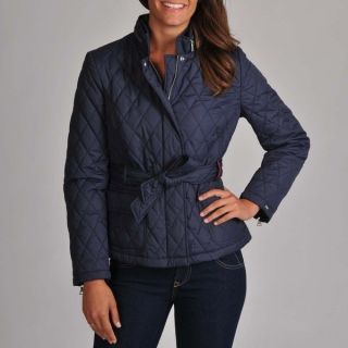 Womens TOMMY HILFIGER QUILTED NAVY BLUE TRAVEL COAT JACKET NEW