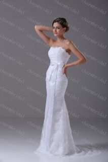 New White/Ivory Lace A Line Wedding Dress Gown 2 4 6 8 10 12 14 16 18 