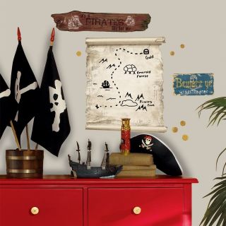 Pirate Treasure Map Dry Erase Giant Wall Decal Kids Room Decor