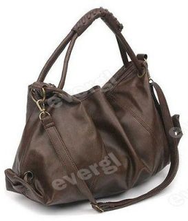 Elegant NEW FASHION PU Leather Handbags Totes HOBO Shoulder Bag COFFEE 
