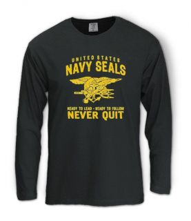 United States Navy Seals Long Sleeve T Shirt never quit ready lead 