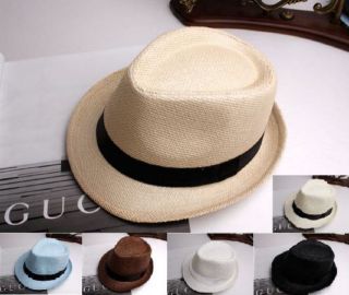 NEW Straw fedora vintage sun visor hat womens/mens