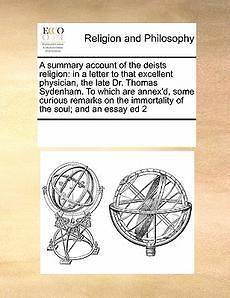 Summary Account of the Deists Religion in a Letter t
