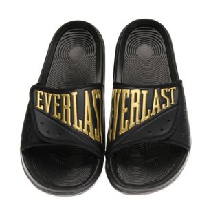   EVERLAST Black/Gold Coach Slides Thongs Sandals Sizes 7 13 US SIZING
