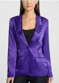 NWT $218 MARCIANO GUESS Blazer Dress Jacket 100% Silk Top Purple Neon 