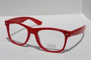   Vintage Retro Red Clear Lens Sun Glasses Nerd EMO GEEK Smart looking