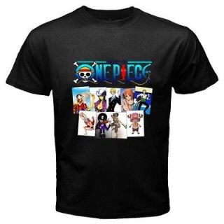 ONE PIECE *Luffy and Friends Anime Cartoon Black T Shirt Size S M L XL 