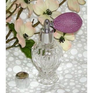 Vintage Style Perfume Spray Empty Glass Bottle Atomizer Lavender Bulb 