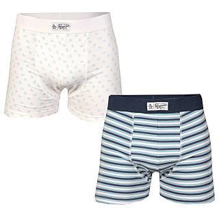 Penguin Mens 2 Pack Stripe Boxer Shorts In Blue & White From Get The 