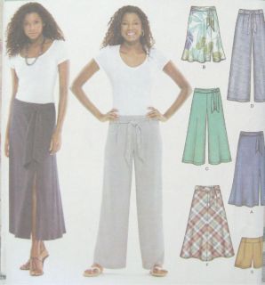 Misses Skirts Gaucho Tie Belt Pants Shorts Pattern 3793