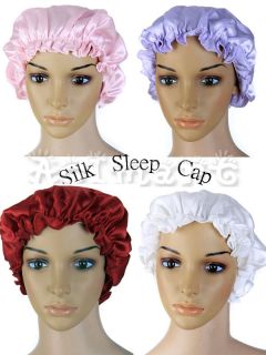 Soft Pure Silk Sleeping Cap Sleep Hat Night Hair Care Bonnet Scarves 
