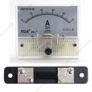   50A Analog Panel AMP Current Meter + Current Shunt 85C1 Ammeter Gauge