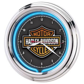 HARLEY DAVIDSO​N® ESSENTIAL BAR & SHIELD NEON CLOCK HDL 16675 NEW