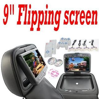 BLACK Headrest 9 LCD Car Monitor SONY DVD Players BRAND NEW FM IR 
