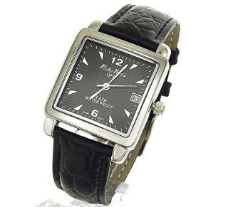 New Philip Persio Mens Croc Leather Date Dress Watch