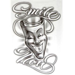 Temporary Wallpaper on Og Abel Realistic Temporary Tattoo   Smile Now  Big Tattoos