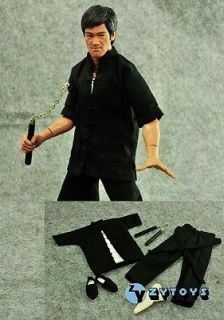 Bruce Lee 1/6 Way of Dragon Black Suit + NunChaku @@@ Head Kung Fu 