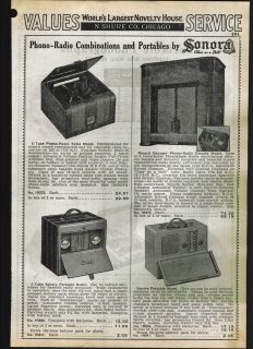 1939 AD Sonora Record Player Phonograph Table Radio Wind Electric 