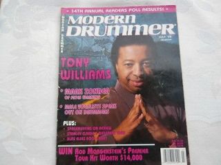   listed MODERN DRUMMER MAGAZINE JULY 1992 TONY WILLIAMS, MARK ZONDER