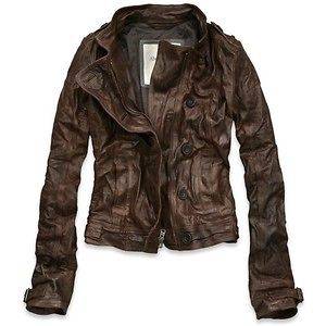 ABERCROMBIE & FITCH MIA LEATHER JACKET Size M as worn by Ashley 