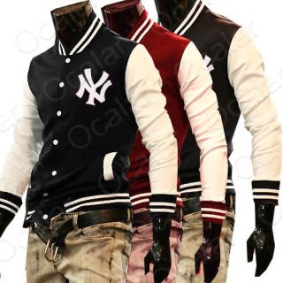 Sizes 3 Colors Fashion Men Varsity Baseball Coat College Sport 