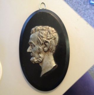 Metal President Lincoln Head Wall Plaque Portrait Makers Mark H N Co