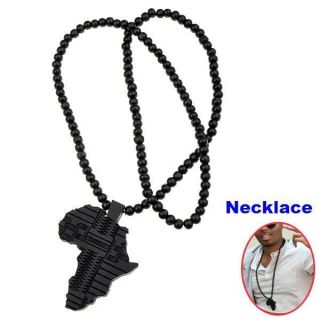   Map Africa Piece Pendant Rosary Bead Chain Necklace Gift Jewelry