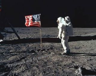 Photograph NASA Apollo 11 Astronaut Buzz Aldrin on the Moon 1969 