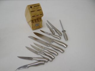 Chicago Cutlery Insignia Steel 12 Piece Knife Block Set Triple Riveted 