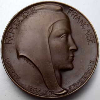 1972 Republique Francaise bronze medal, J. COEFFIN, France/French Art 