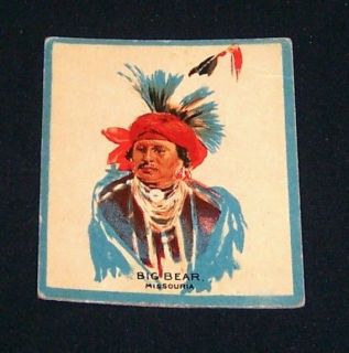 1933 Canadian Chewing Gum INDIANS Card No.38 BIG BEAR *Scarce* 