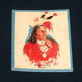 1933 Canadian Chewing Gum INDIANS Card No.43 BIG CHIEF *Scarce* 
