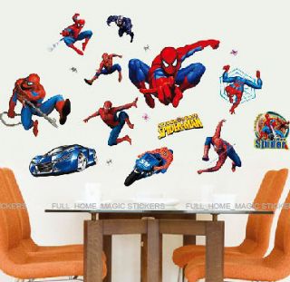 Large SpiderMan Wall Stickers Kids Nursery Boys Bedroom Decor Vinyl 