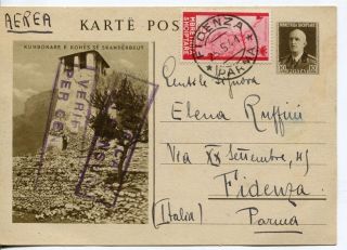 Stationery postcard from Albania Italy italian occupation 1941 