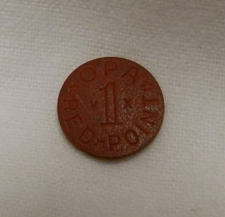 Vintage World War WWII Red Point OPA 1 Ration Coupon Ticket Token