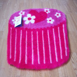 Colorama Girls / Childrens Pink Cupcake Fur Rugs Washable Anti Slip 