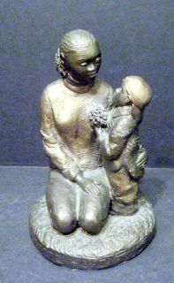Bronze Color Vintage Plaster Austin Sculpture Mother and Child