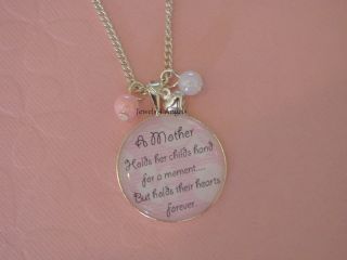 Mother Holds Her Childs Hand Pendant Necklace & Gift Box (C15 