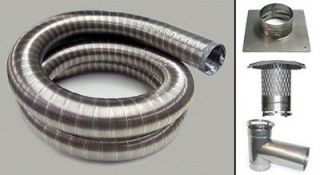 x25   316TI, Stainless Steel   Flexible Chimney Liner Tee Kit 1ply