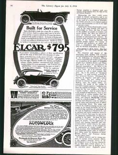 1916 ad Automobile Car Auto Elcar $795 Robbins & Myers Electric Fans