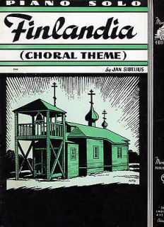 Finlandia (1940) Choral Theme Sheet Music Piano Solo (Jan Sibelius)