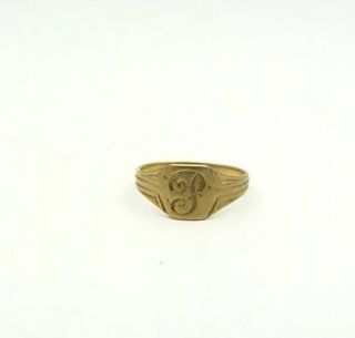 INITIAL P 10 KT YELLOW GOLD CHILDS RING SIZE 3.5