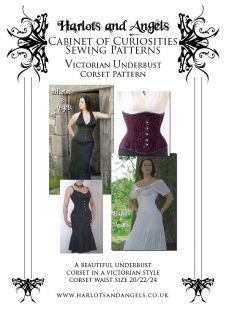   steampunk /gothic Underbust Corset PAPER SEWING PATTERN large