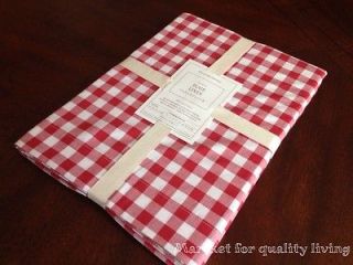   Sonoma Nappe Plaid Linen Tablecloth Red/White   NWT   70 x 108