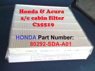 HONDA ACURA CABIN AIR FILTER Accord Civic CRV Odyssey..
