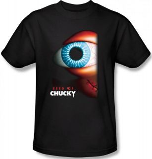   Women Ladies Childs Play Seed of Chucky Eye Movie Poster T shirt top